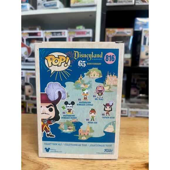 VAULTED Captain Hook Disneyland 65th Anniversary Funko Pop #816 Disney Peter Pan - Picture 3 of 6